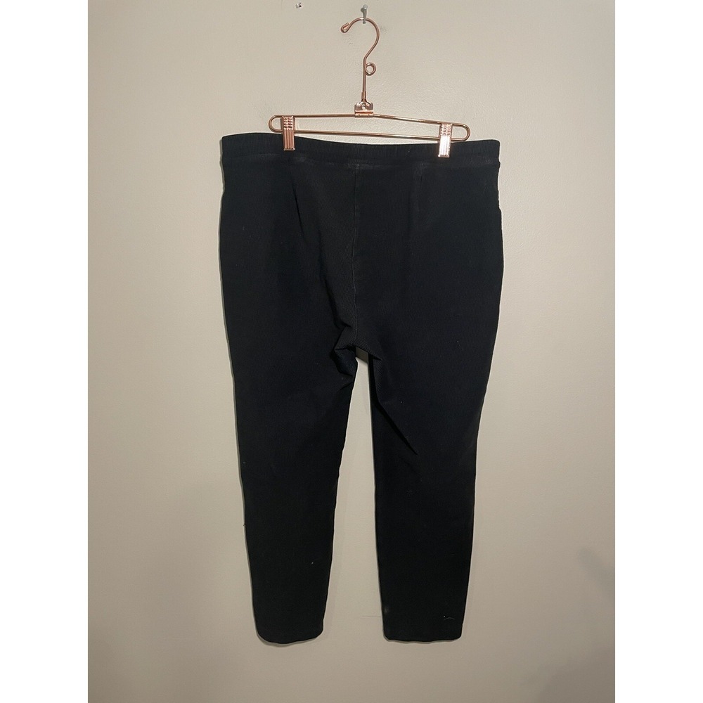 Eileen Fisher Ribbed Slim Pants Women's Large High Rise Stretch Black - Picture 3 of 6